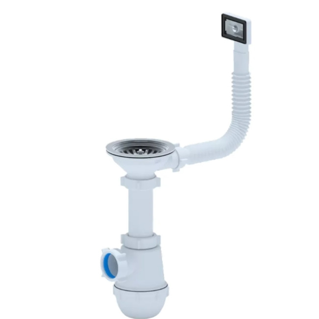 Сифон 3 1/2x40 для кухонних мийок з переливом (A0145DIYEU) Сифон 3 1/2x40 для кухонних мийок з переливом (A0145DIYEU)
