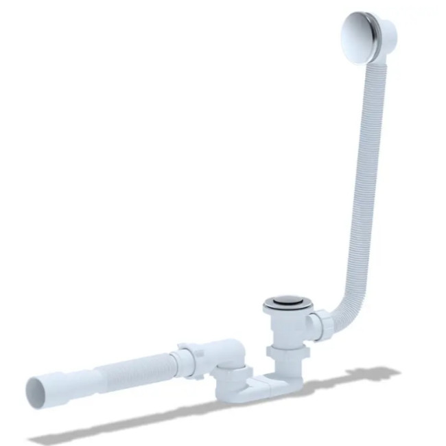 Сифон для ванни клік-клак плоский з випуском та переливом з г/т 375х40х50, сітка (EC055SEU) Сифон для ванни клік-клак плоский з випуском та переливом з г/т 375х40х50, сітка (EC055SEU)