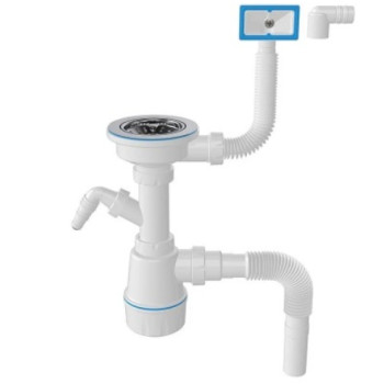 Сифон Ані Грот 1 1/2'*40 з переливом мийки (A0140EU)