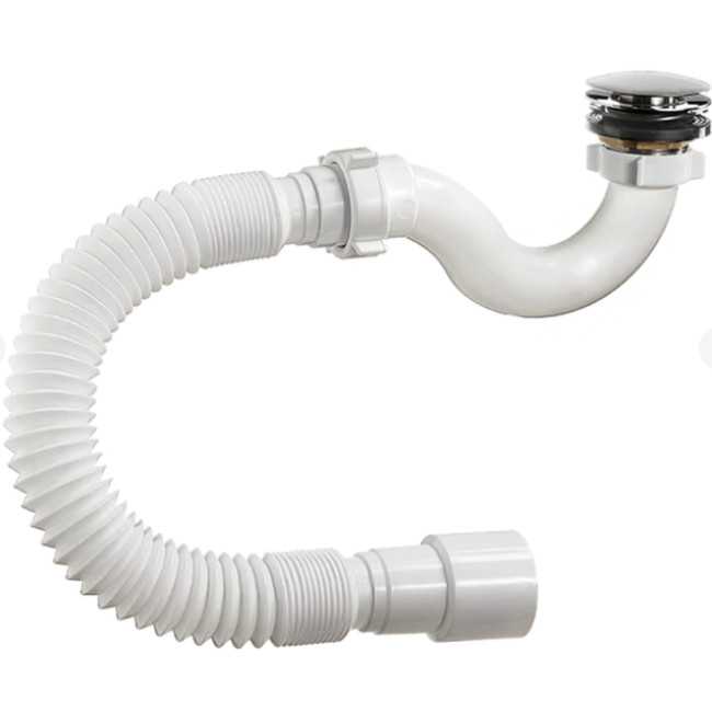 Сифон сантехнічний для душових піддонів 1 1/2' *50/60, клік-клак, хром (E410CEU)