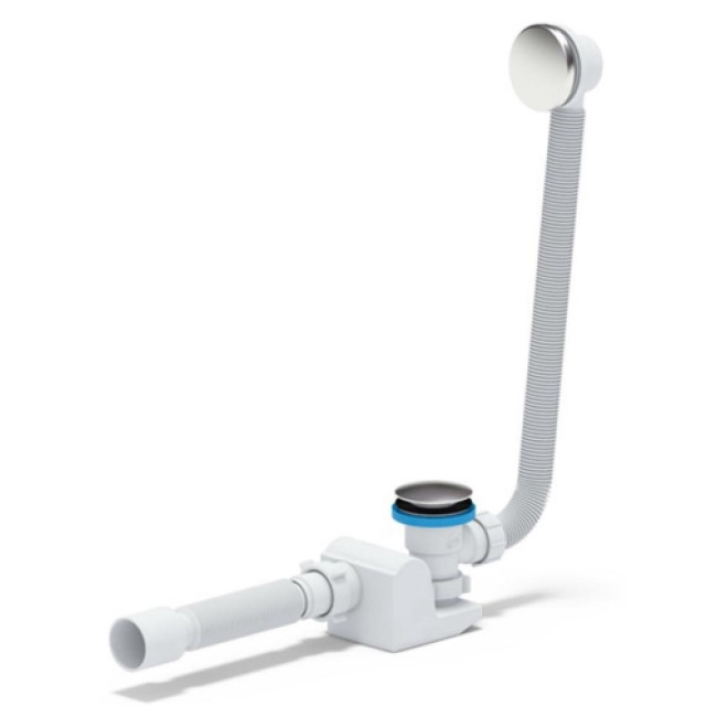 Сифон сантехнический для ванн клик-клак с выпуском и переливом гибкой трубой 40*50 (EC656GEU) Сифон сантехнический для ванн клик-клак с выпуском и переливом гибкой трубой 40*50 (EC656GEU)