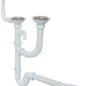 Сифон Ані 3 1/2*40 прямоточний подвійний з круглим переливом, відведенням для пральної (D6115SEU) Сифон Ані 3 1/2*40 прямоточний подвійний з круглим переливом, відведенням для пральної (D6115SEU)