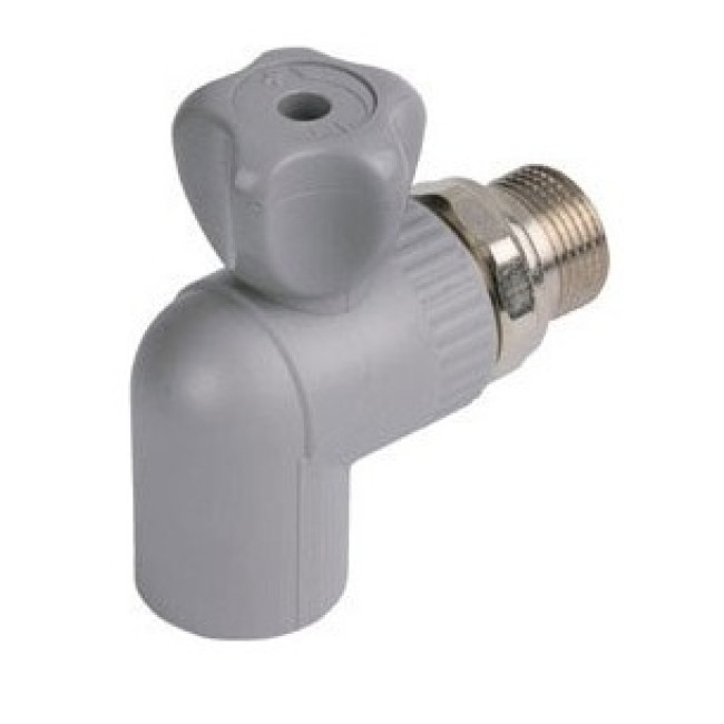 PP-R шаровой угловой кран для радиаторов 20x1/2'