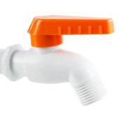 Кран носа білий червона ручка 1/2