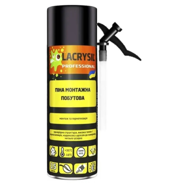 LACRYSIL Пена Монтажная бытовая 320мл LACRYSIL Пена Монтажная бытовая 320мл