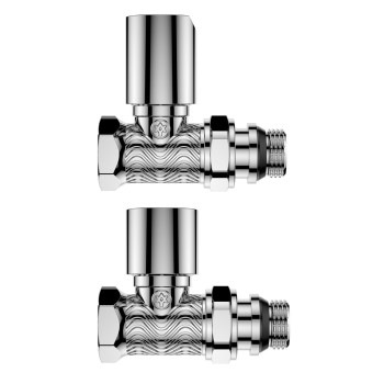 Комплект прямых радиаторных вентилей хром MIRAYA LOTUS