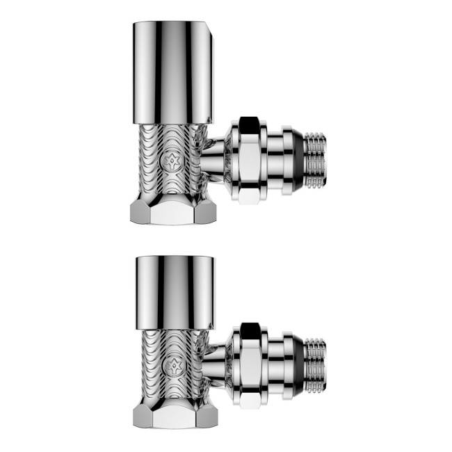 Комплект кутових радіаторних вентилів хром MIRAYA LOTUS