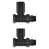 Комплект прямых радиаторных вентилей черный мат MIRAYA LOTUS