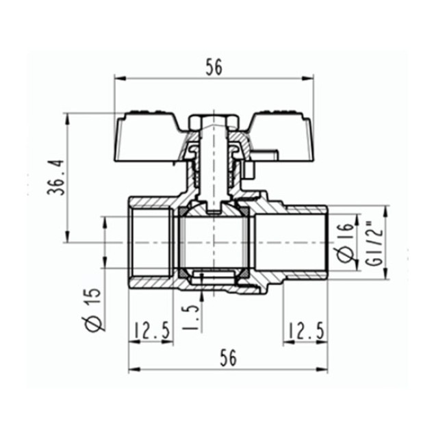 Кран кульовий FN11 ZEGOR